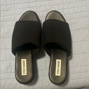 Steve Madden Black Slide Sandals